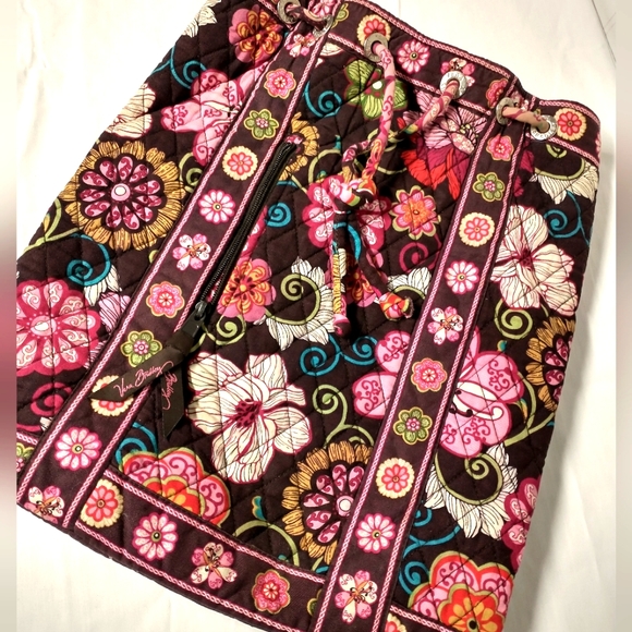 Vera Bradley Floral Drawstring Backpack Bag EUC - Picture 4 of 5